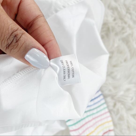 Petersyn Women's Audrey Rainbow Off Shoulder 100% Cotton Blouse‎ Size Small - Picture 5 of 6